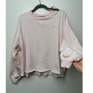 Sablyn Cropped Sweatshirt Light Pink Women’s US M Raw Hem
